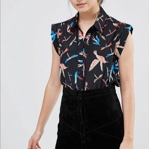 Jasmine London Bird Print Blouse